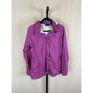 Marmot Women's Purple Hooded‎ Nanopro Precip Eco Rain Jacket Size L